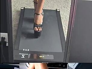 sexy model teases in pleaser heels striptease homemade