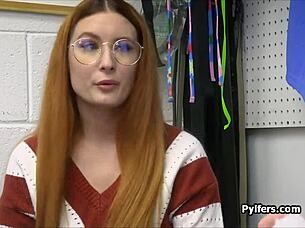 sexy ginger rides fat dick office