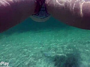 heart pounding as cum floods her underwater three times