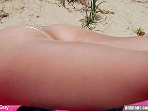 mia natalia cumshot on public beach 💦🏖️