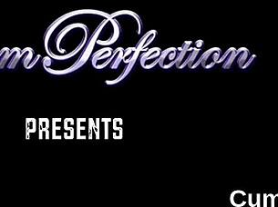 nasty babe slurps cocks and takes jizz facial blast