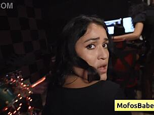 Hot Brunette Nia Bleu Sucks Cock Backstage Then Fucked Doggy