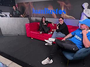 Sara blonde takes huge dick savagely while cuckold husband watches