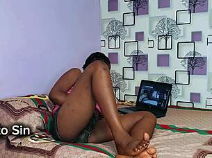 caught stepsis rubbing wet pussy to monster cock blue films 😈