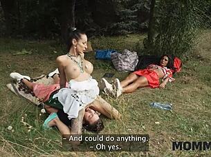 mommy4k valentina sierra rubs huge tits on long italian cock outdoors