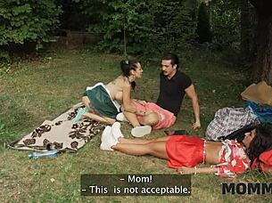 mommy4k valentina sierra rubs huge tits on long italian cock outdoors