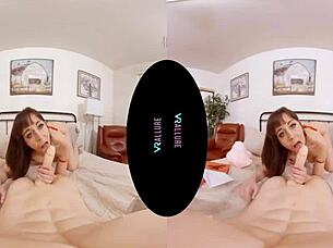 vrallure fuck doll rides vibrator in perfect outfit