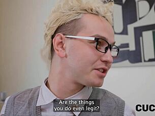 cute shy brunette wife cheats hard on sofa while husband watches every thrust