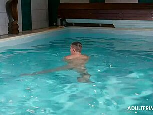 old milf demands deepthroat doggystyle double penetration poolside group fuck