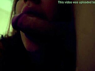 fat cock fucks her wet pussy then she gives closeup blowjob