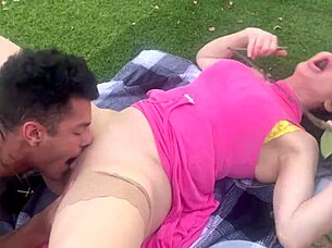 pervy picnic milf bent over doggystyle
