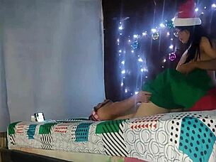 that arab with spartan beard fucks his sexy stepmom on christmas while hubby's away