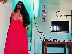Tamil college girl strips teasingly