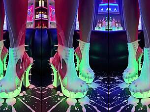 Cum Messy High Heels Boots Legs Dripping On Nightclub Counter AI Fantasy