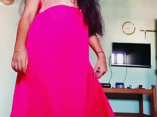 Tamil college girl strips teasingly
