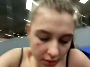 gym teen SQUIRTS extreme after stranger fuck!