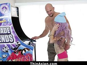 big cock licks thin asian pussy begging for fuck