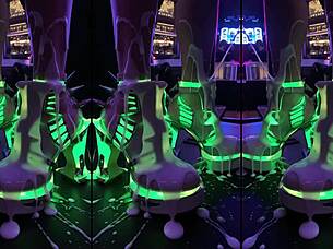 Cum Messy High Heels Boots Legs Dripping On Nightclub Counter AI Fantasy