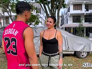 Busty Milf Silvana Lee Fucks Fitness Guy In Park