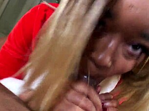 NINA RIVERA GIVES SLOPPY CHRISTMAS BLOWJOB TO DON WHOE