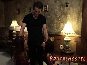 Felicity Feline and Jade trampled as bound bdsm slaves