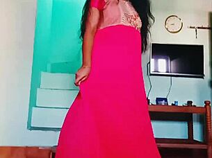 Tamil college girl strips teasingly