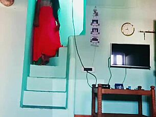 Tamil college girl strips teasingly