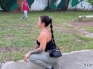 Busty Milf Silvana Lee Fucks Fitness Guy In Park
