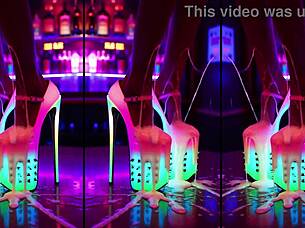 Cum Messy High Heels Boots Legs Dripping On Nightclub Counter AI Fantasy