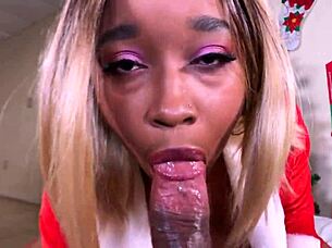NINA RIVERA GIVES SLOPPY CHRISTMAS BLOWJOB TO DON WHOE