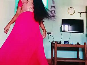 Tamil college girl strips teasingly