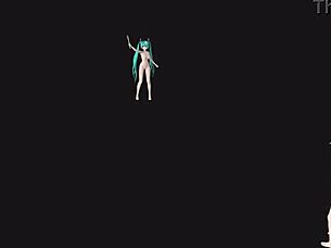 Hatsune Miku Teto Neru strip fully nude!