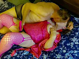 Granny Peggy Sues Big Pink Cock Stroke!