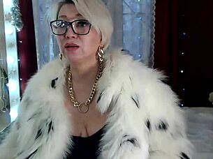 gorgeous russian milf smokes fur coat femdom tease