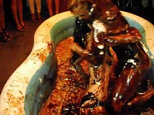 king cures chocolate pool wrestling olympics 🏊‍♂️🍫🥇