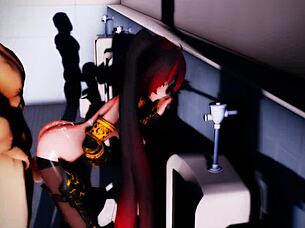 Princess knight Zatsune gets monster fucked in the restroom—yes, take it all!