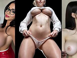 Cum Worship Oiled Pregnant Beauty's Slow Erotic Jam
