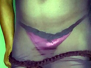 slipping into rosy satin panties for anal tease orgasm