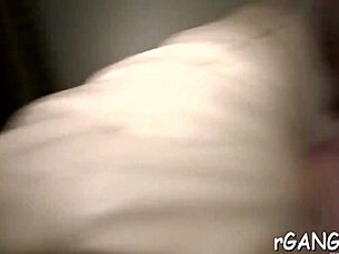 guys rip clothes off cute chicks for hardcore gangbang pounding at the club