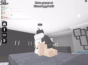 Slutty nun in Roblox game bends for random horny dude's thick creampie fill-up 😈🍆💦