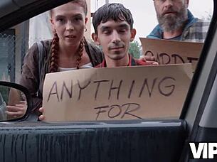 She masters cheating redhead blowjobs on big cock outdoor!