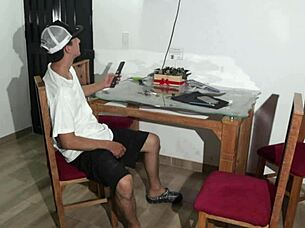 risky living room sex with hot big ass latina bent over pounded hard