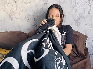 catch girlfriend masturbating then she rides my cock sloppy in dorm!