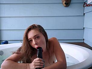 gozando hard in tub squirting wildly wishing for cock to fill my tight pussy