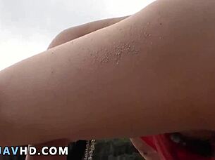 asian slut outdoor creampie threeway mud bang