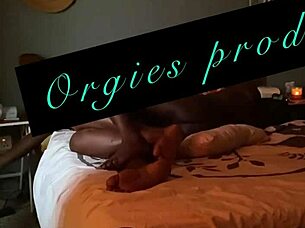 Shaved Ebony Pussy Pounded Sideways in Dawn Bedroom Fuck