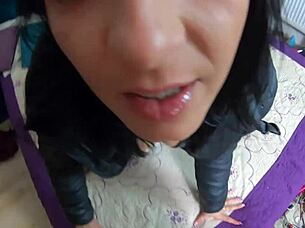 curvy milf facefucked doggystyle cum covered for hubby cleanup