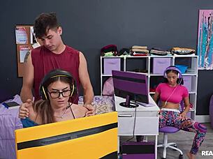 Gamer Grabs Dorm Dick for Deepthroat Cowgirl Ride!