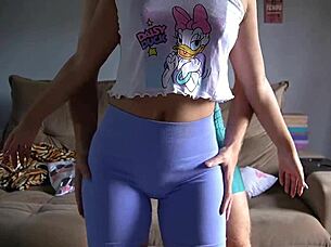 Tight spandex assjob dry humps to cum in panties! 😍🍑💦