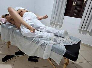 Patient Orgasms Severally in Doctor's Anal Creampie Session